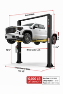 BendPak HD-9XL 9,000-lb. Capacity Four-Post Lift – Extended-Length Vehicle Lift with Standard Width, Multi-Level Safety Locks