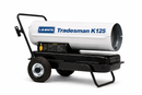 Tradesman K125 Portable Forced-Air Kerosene Heater – 125,000 BTU High-Output Jobsite Heater with Integrated Thermostat and Multi-Fuel Capability